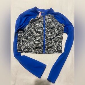PINK Victoria's Secret Blue and Black Rashguard